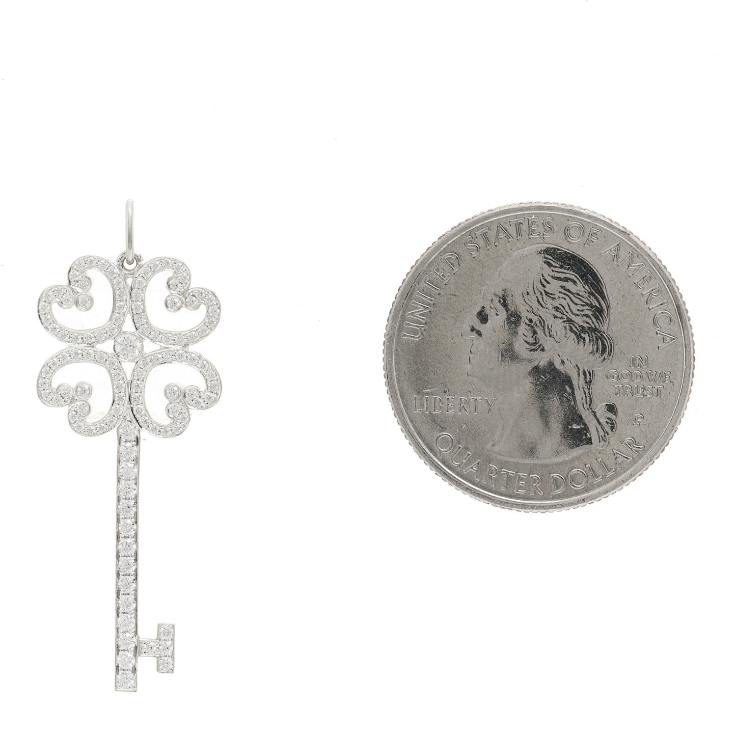 Platinum Diamond Enchant Quatra Heart Key Pendant