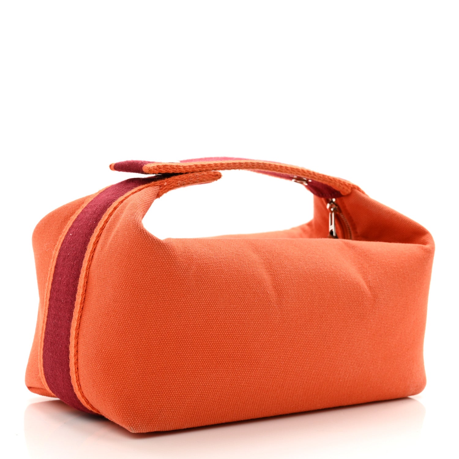 Hermes Canvas Small Bride-A-Brac Pouch Orange Burgundy 3 of 7