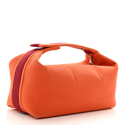 Hermes Canvas Small Bride-A-Brac Pouch Orange Burgundy 3 of 7