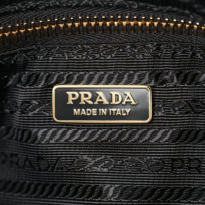 Prada Tessuto Nylon Vitello Medium Padlock Shoulder Bag Black Nero 5 of 8