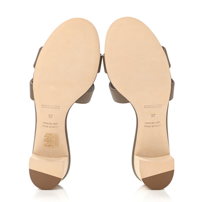 Hermes Epsom Oasis Sandals 37 Etoupe 5 of 9