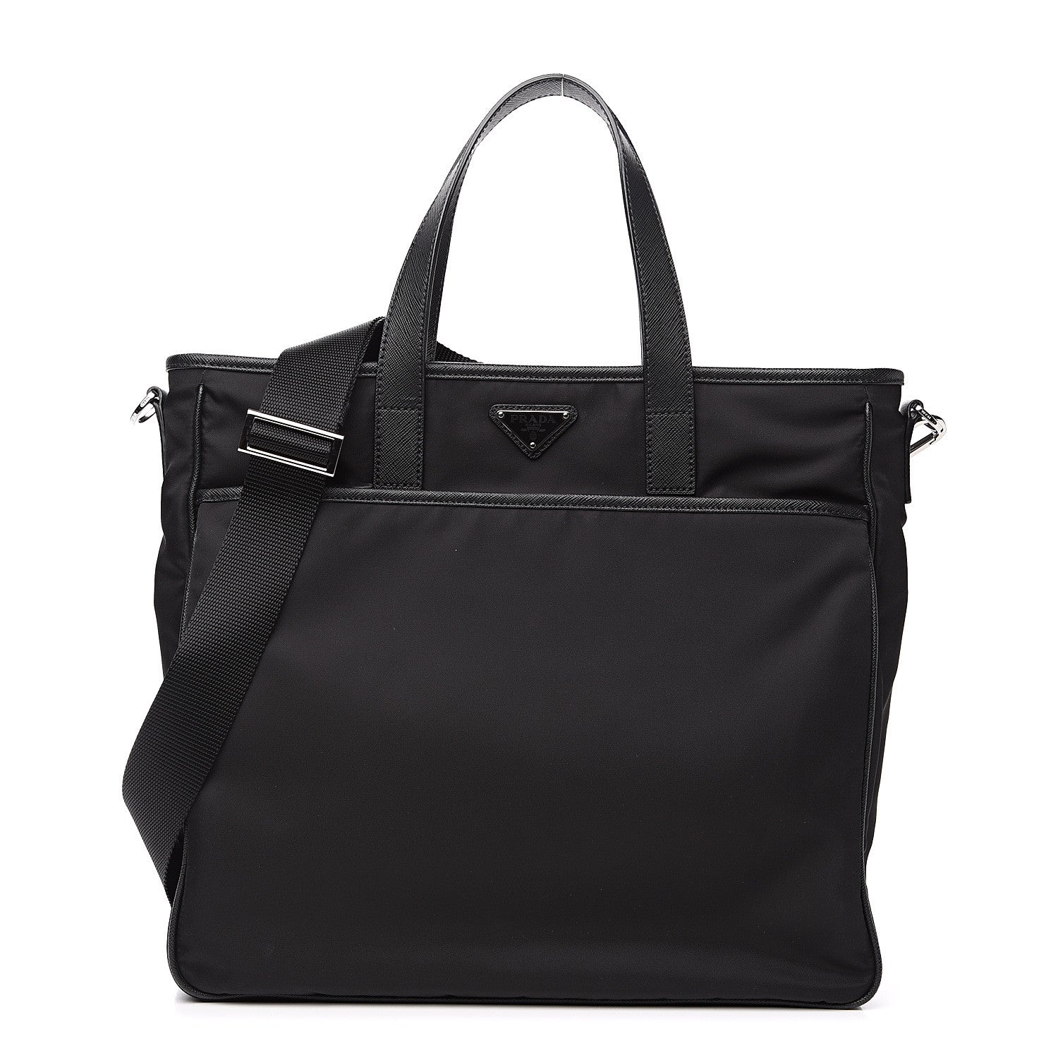 Prada Tessuto Nylon Saffiano Tote Black 1 of 8