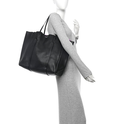 Balenciaga Veau Baltimore Double Sided Medium Everyday Tote Black Purple 2 of 13
