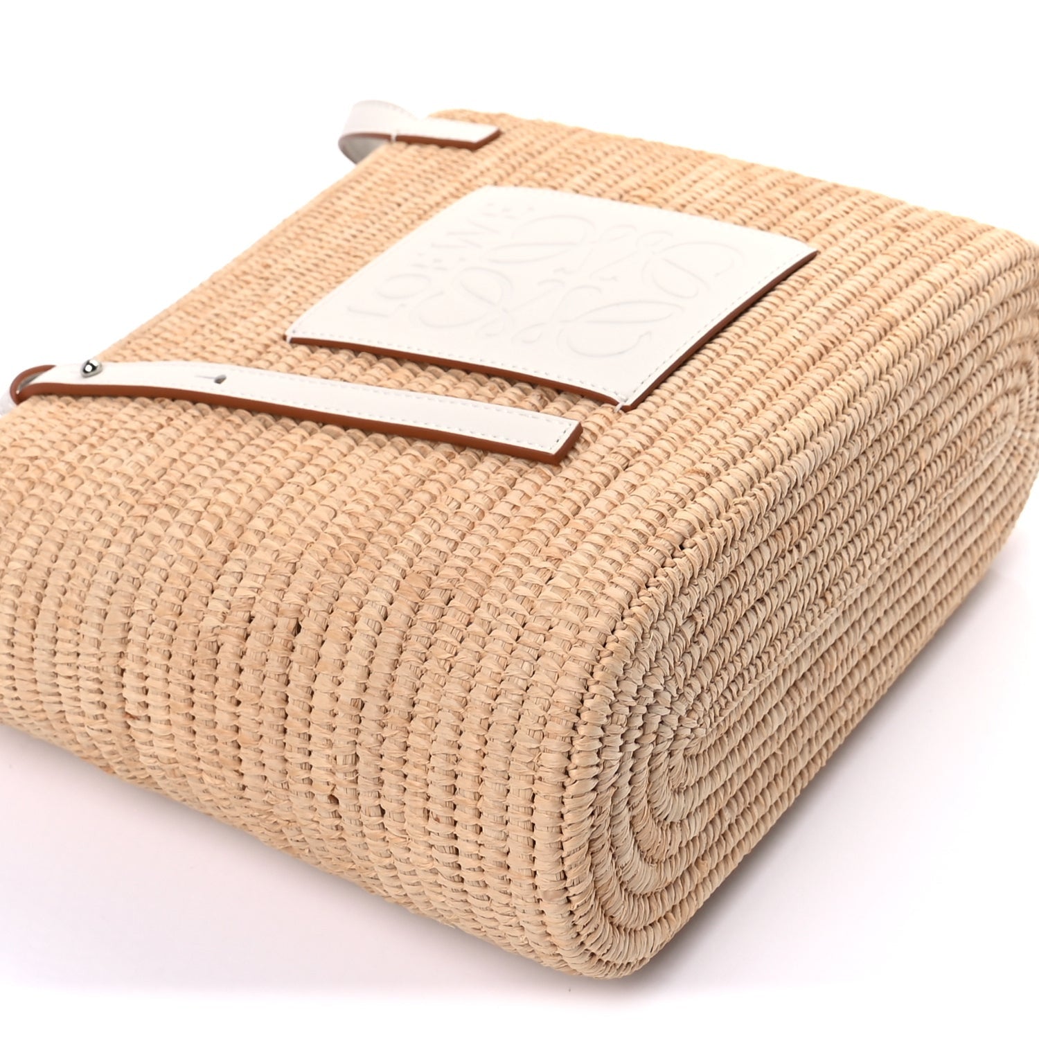 Loewe Raffia Square Small Basket Tote Bag Natural White 8 of 8