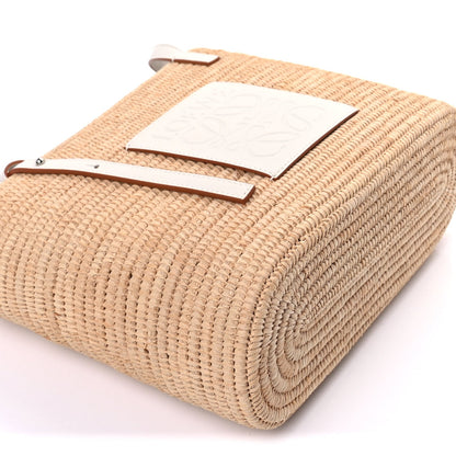 Loewe Raffia Square Small Basket Tote Bag Natural White 8 of 8