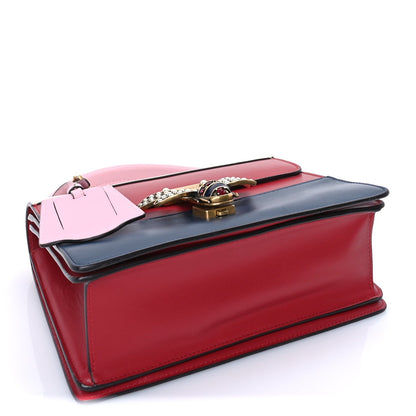 Gucci Calfskin Sylvie Web Small Queen Margaret Top Handle Bag Blue Agata Hibiscus Red Mystic White Sugar Pink 3 of 7