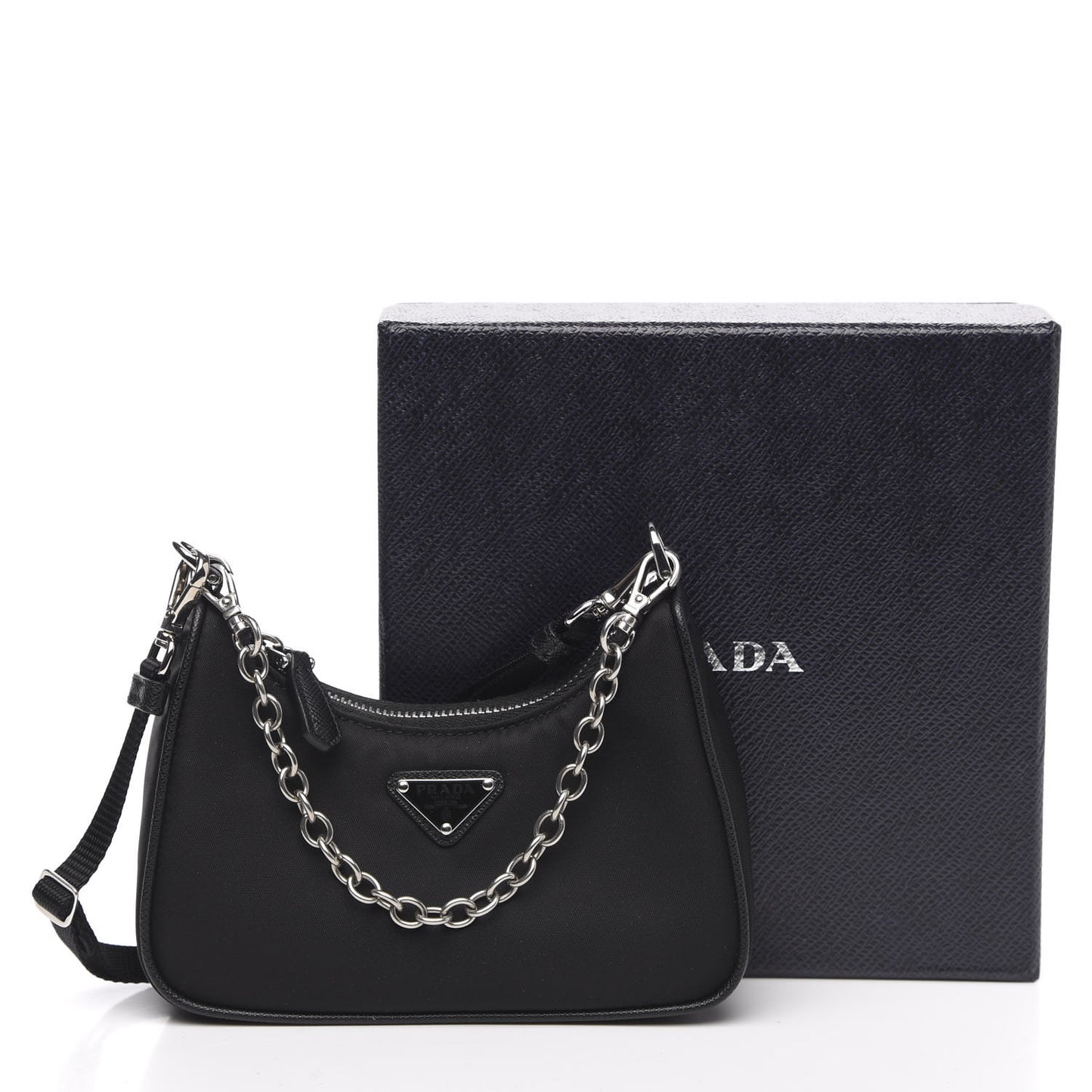 Tessuto Nylon Mini Re-Edition 2000 Shoulder Bag Black