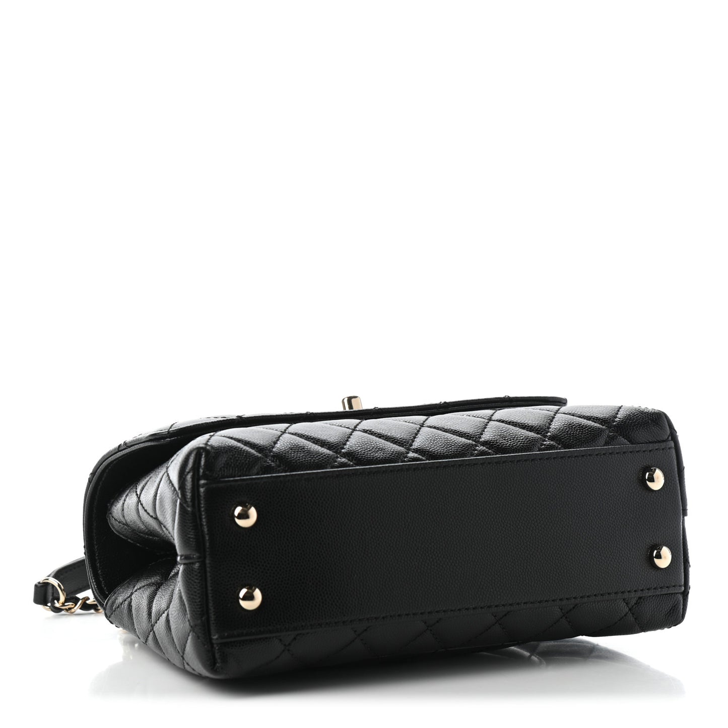 Caviar Quilted Mini Coco Handle Flap Black
