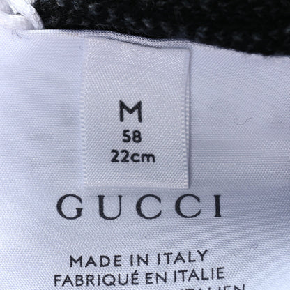 Gucci Cashmere GG Monogram Beanie Hat M Grey Black 4 of 4