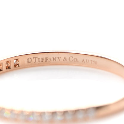 Tiffany 18K Rose Gold Diamond .20ctw Soleste Half Eternity Band Ring 62 10 4 of 5