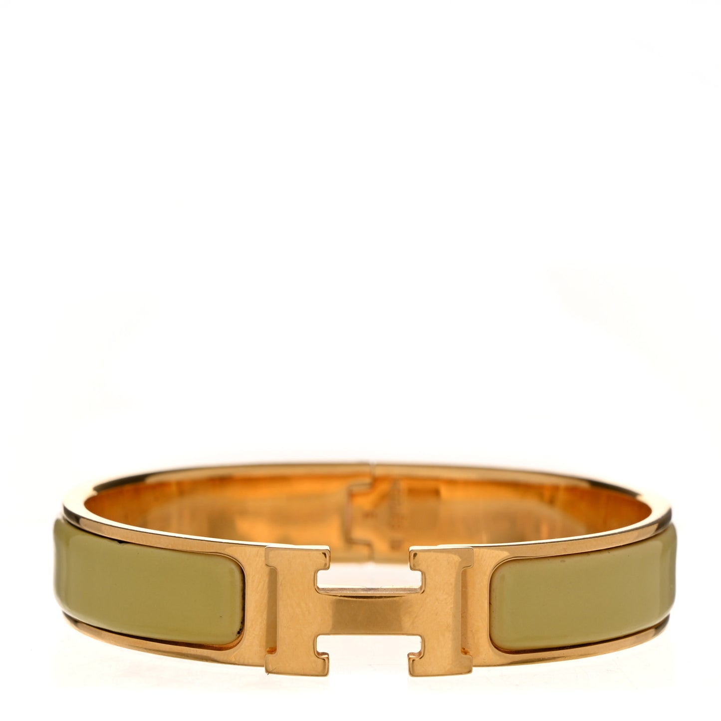 Enamel Narrow Clic Clac H Bracelet PM Jaune Citron