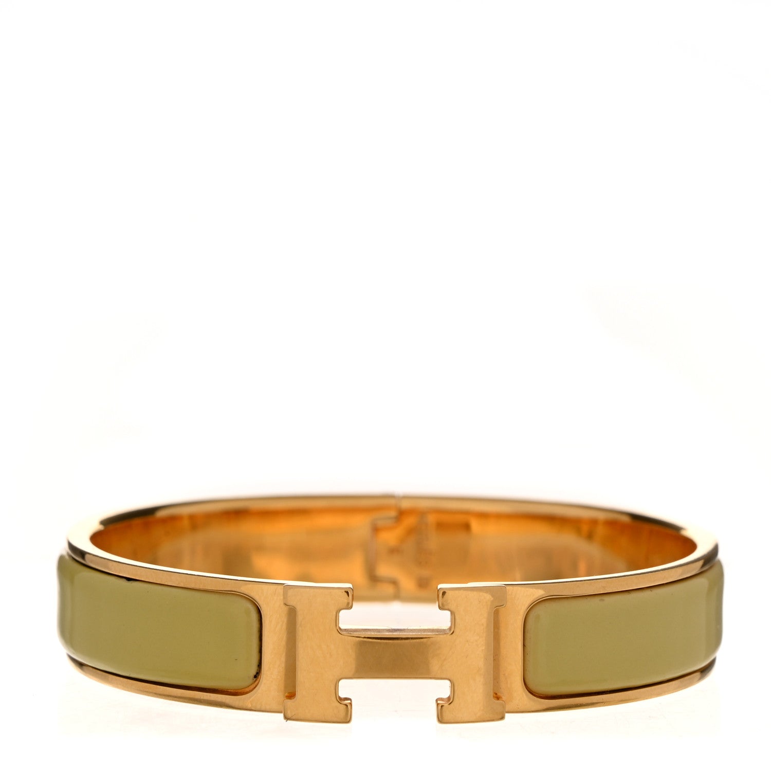 Hermes Enamel Narrow Clic Clac H Bracelet PM Jaune Citron 1 of 5