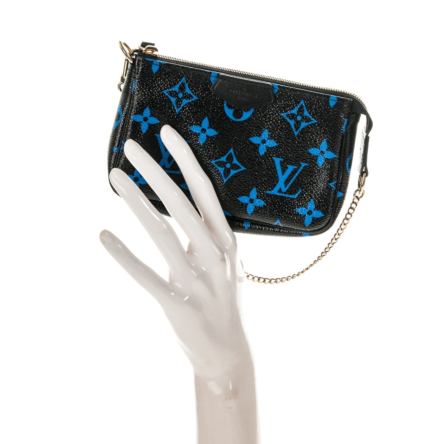 Colored Monogram Mini Pochette Accessories Blue Black