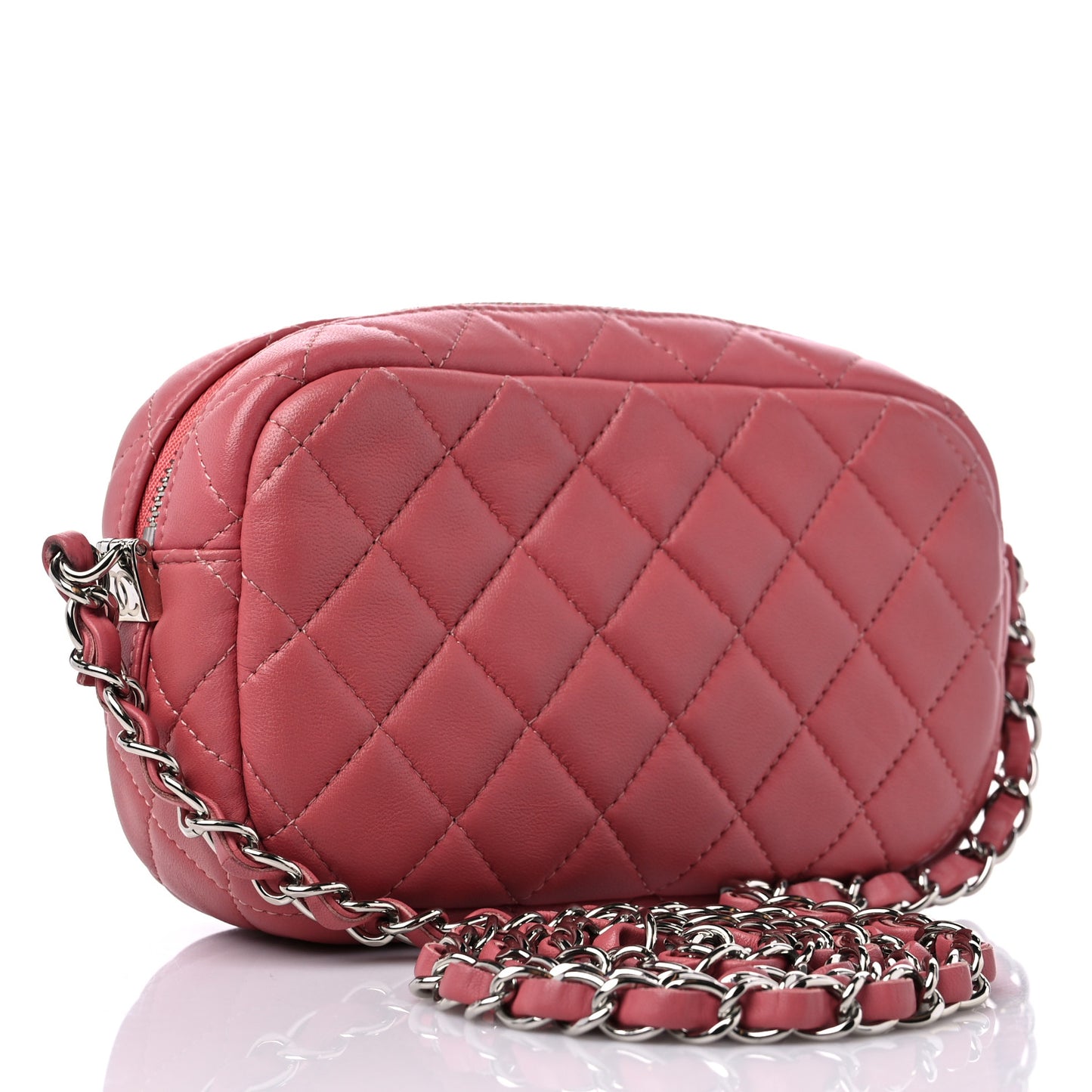 Lambskin Quilted Small Timeless Camera Case Pink