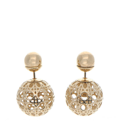 Christian Dior Cannage Mise En Dior Tribal Earrings Gold 1 of 5
