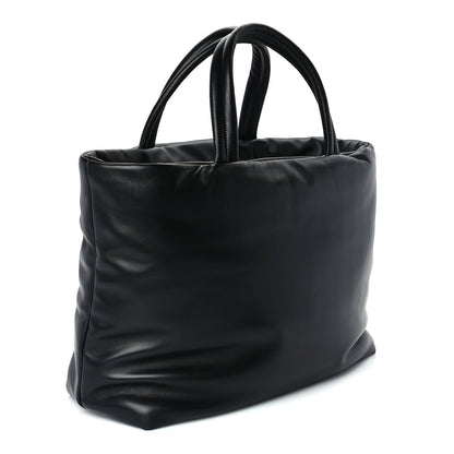 Saint Laurent Lambskin Wide Puffer Tote Black 2 of 8