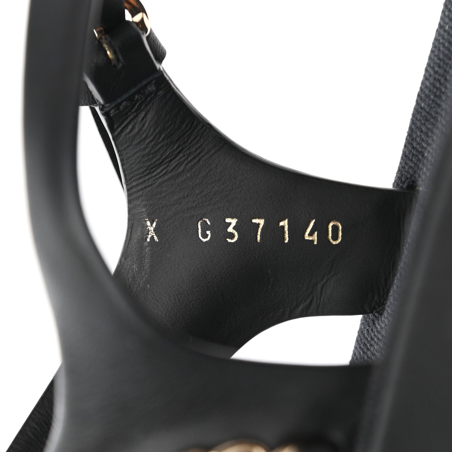 Calfskin Chain Platform Sandals 40 Black