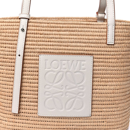 Loewe Raffia Square Small Basket Tote Bag Natural White 2 of 8