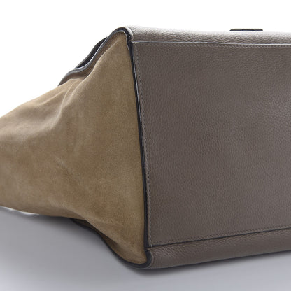 Celine Drummed Calfskin Suede Medium Trapeze Souris 8 of 11