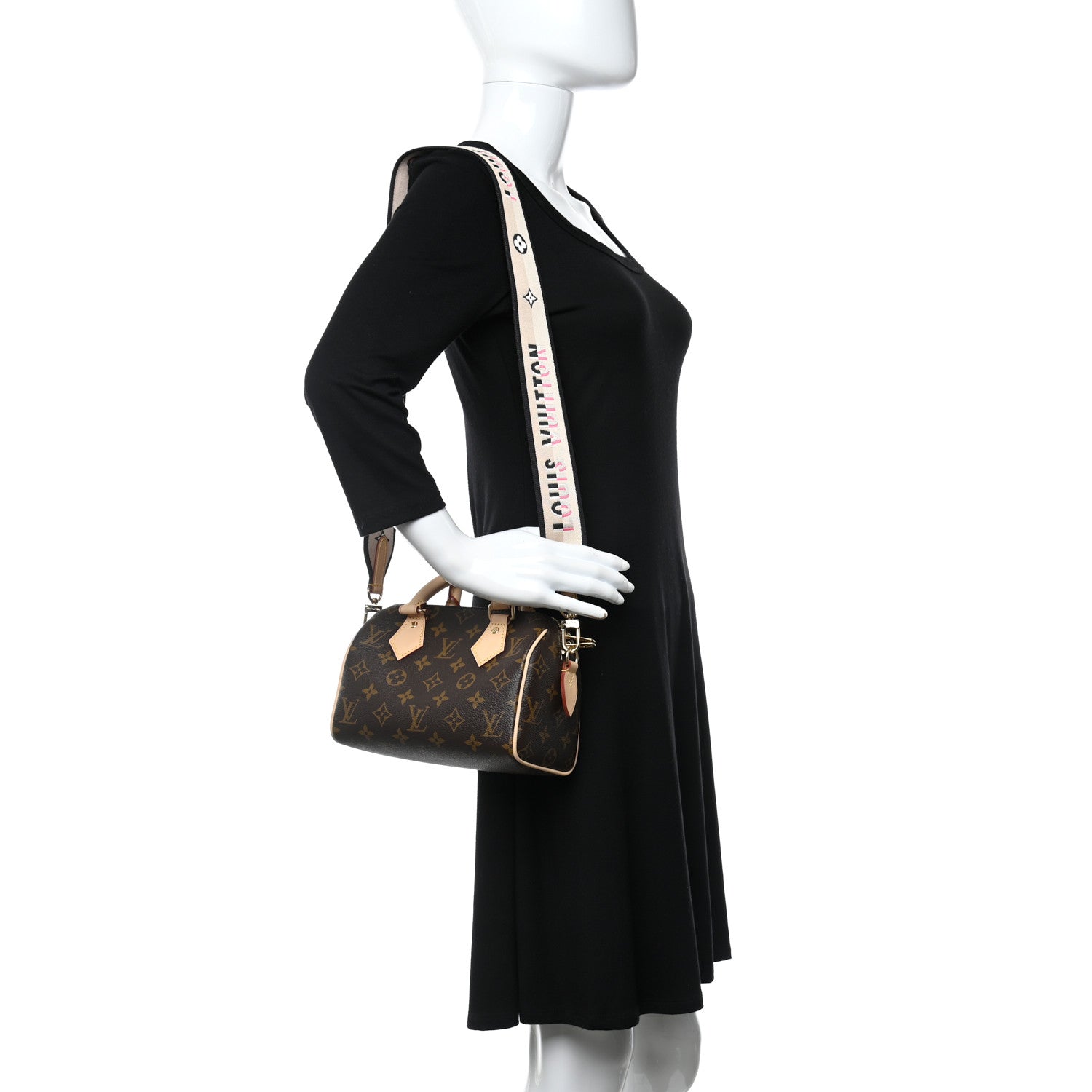 Louis Vuitton Monogram Speedy Bandouliere 20 Black 2 of 8