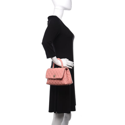 Chanel Caviar Quilted Mini Coco Handle Flap Pink 3 of 14