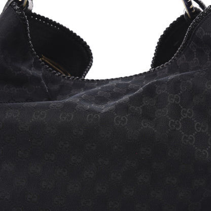 Gucci Monogram Large Zebra Horsebit Chain Hobo Black 10 of 11