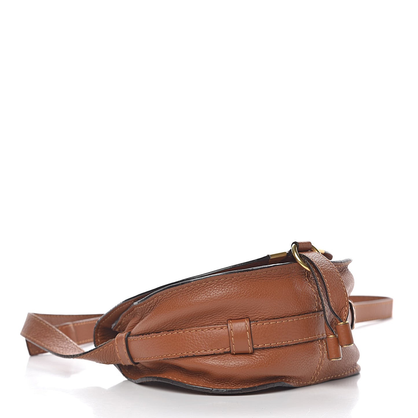 Calfskin Mini Marcie Round Crossbody Bag Tan