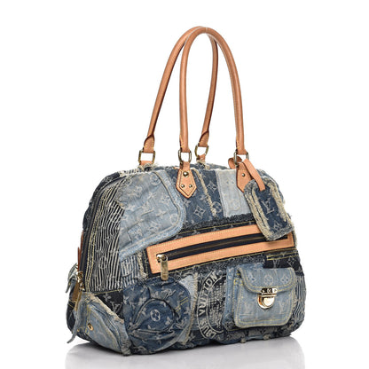 Louis Vuitton Denim Patchwork Bowly Blue 3 of 12
