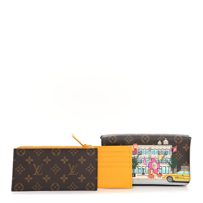 Louis Vuitton Monogram 2022 Christmas Animation New York Soho Pochette Felicie Chain Wallet Yellow 2 of 9