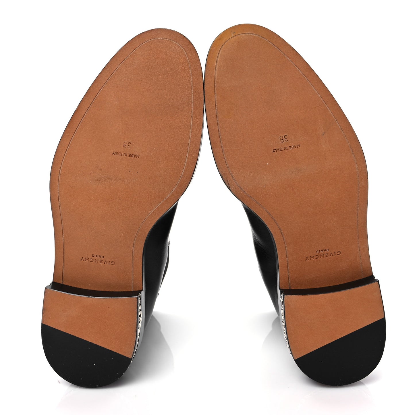 Calfskin Chain Boots 38 Black