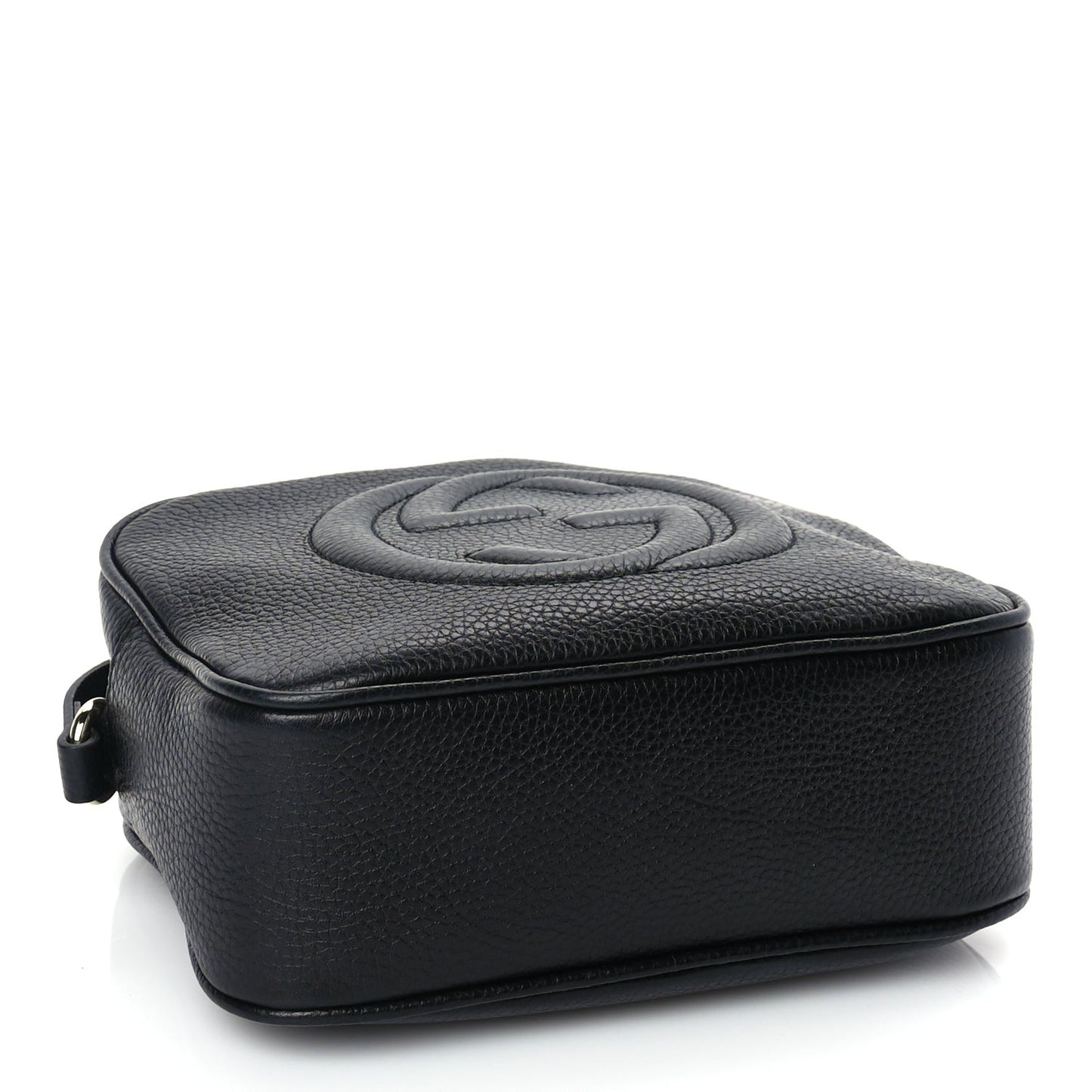 Pebbled Calfskin Small Soho Disco Bag Black