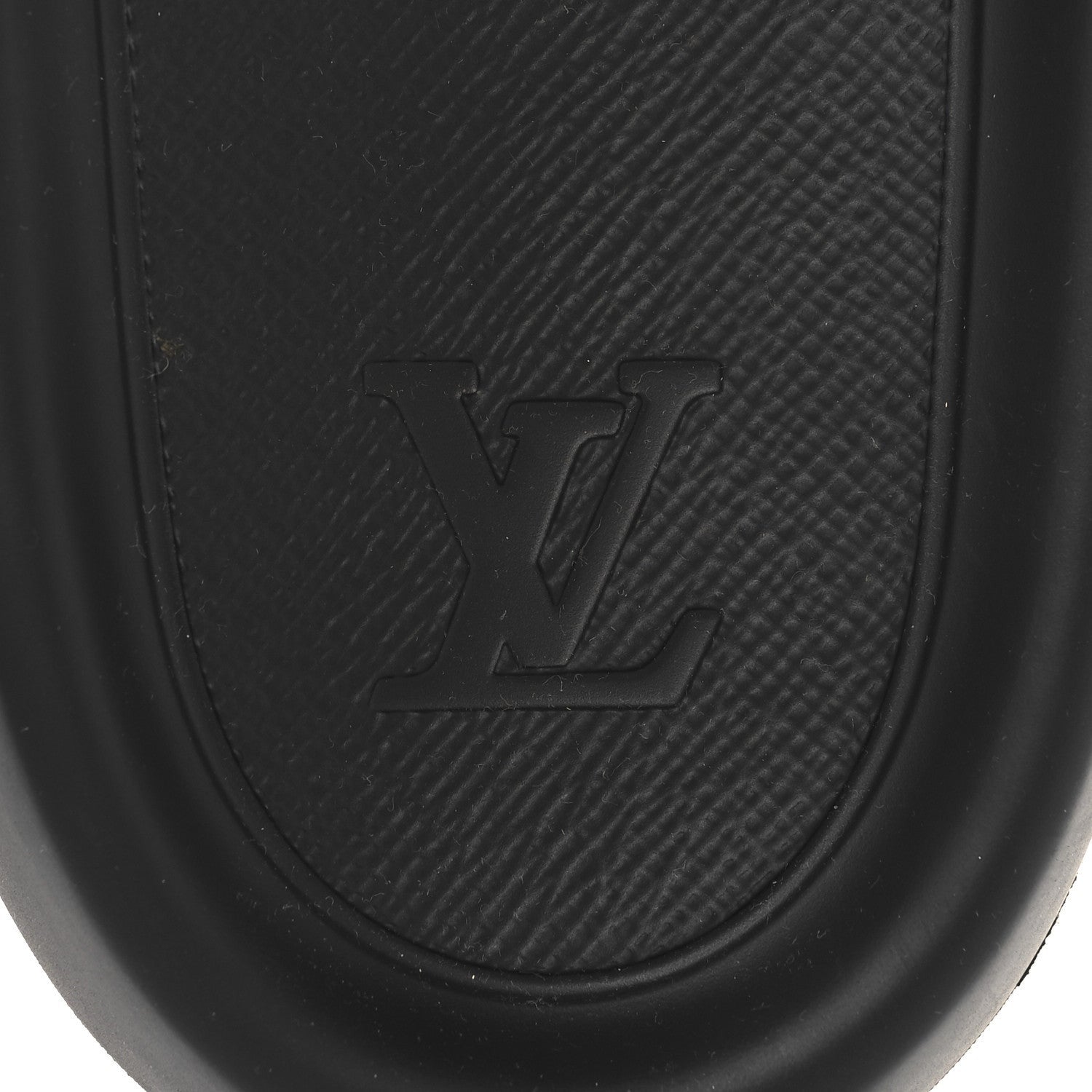 Louis Vuitton Rubber Embossed Monogram Mens Waterfront Mules Black 7 of 7