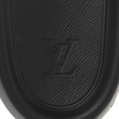 Louis Vuitton Rubber Embossed Monogram Mens Waterfront Mules Black 7 of 7