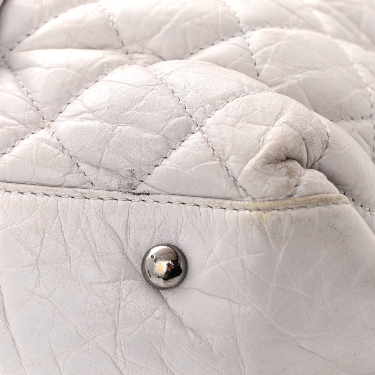 Chanel Distressed Lambskin Vintage Ligne Lady Braid XL Tote Beige 12 of 17