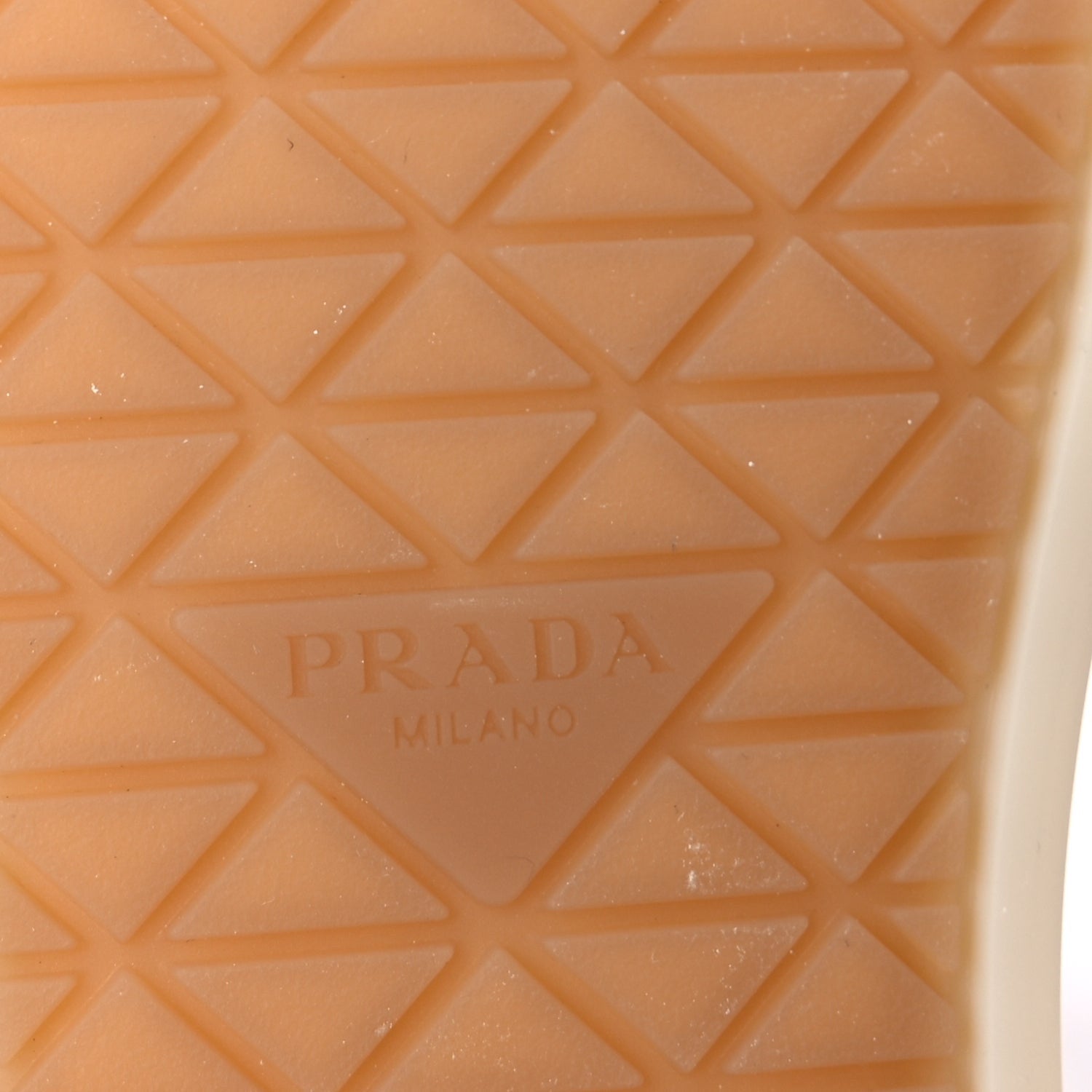 Prada Suede Nappa Triangle Womens Downtown Platform Low Top Sneakers 37.5 White Cocoa Brown 7 of 10