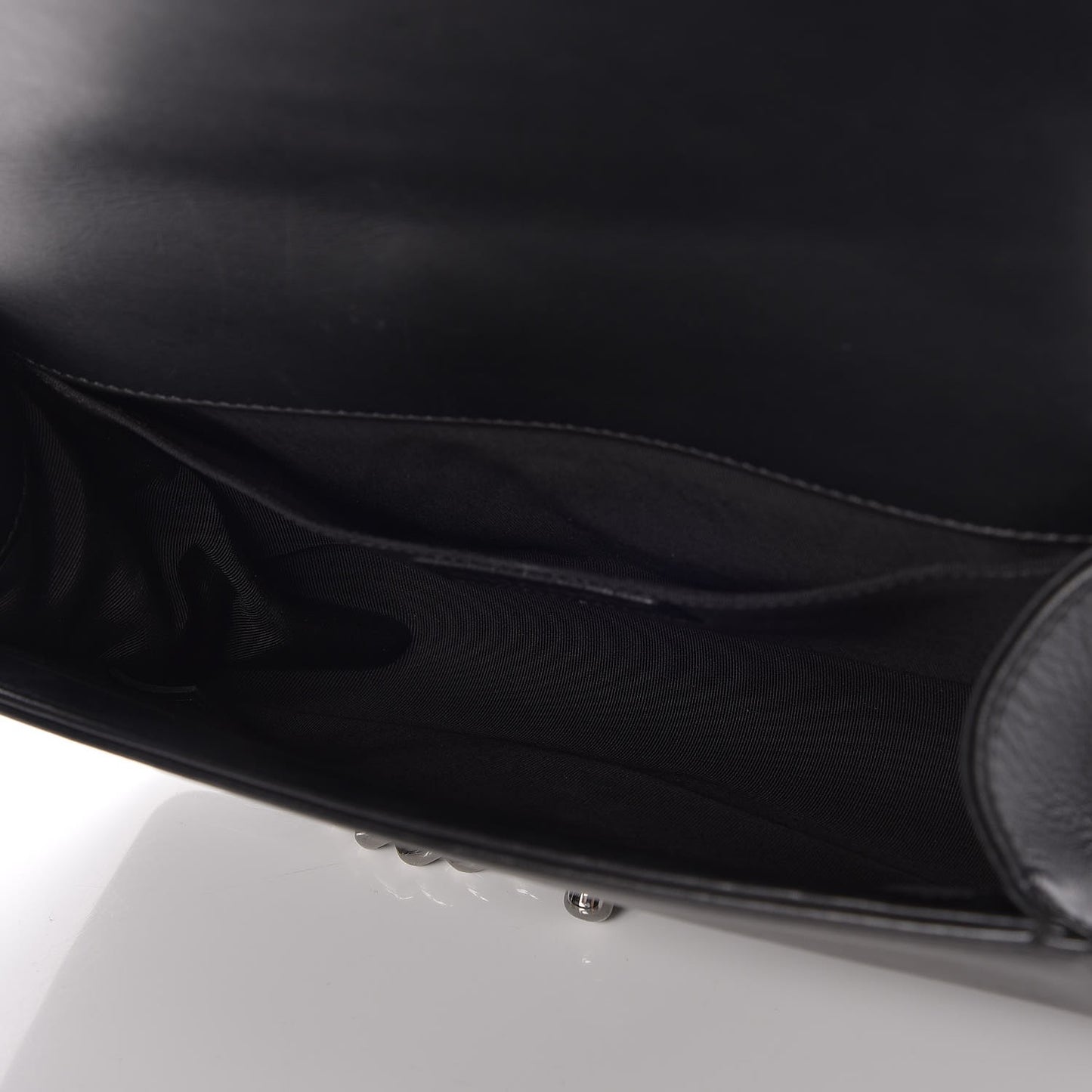 Calfskin Chevron Quilted Medium Chain Boy Flap Black