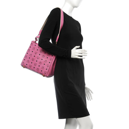 MCM Visetos Corina Shoulder Bag Pink 2 of 10