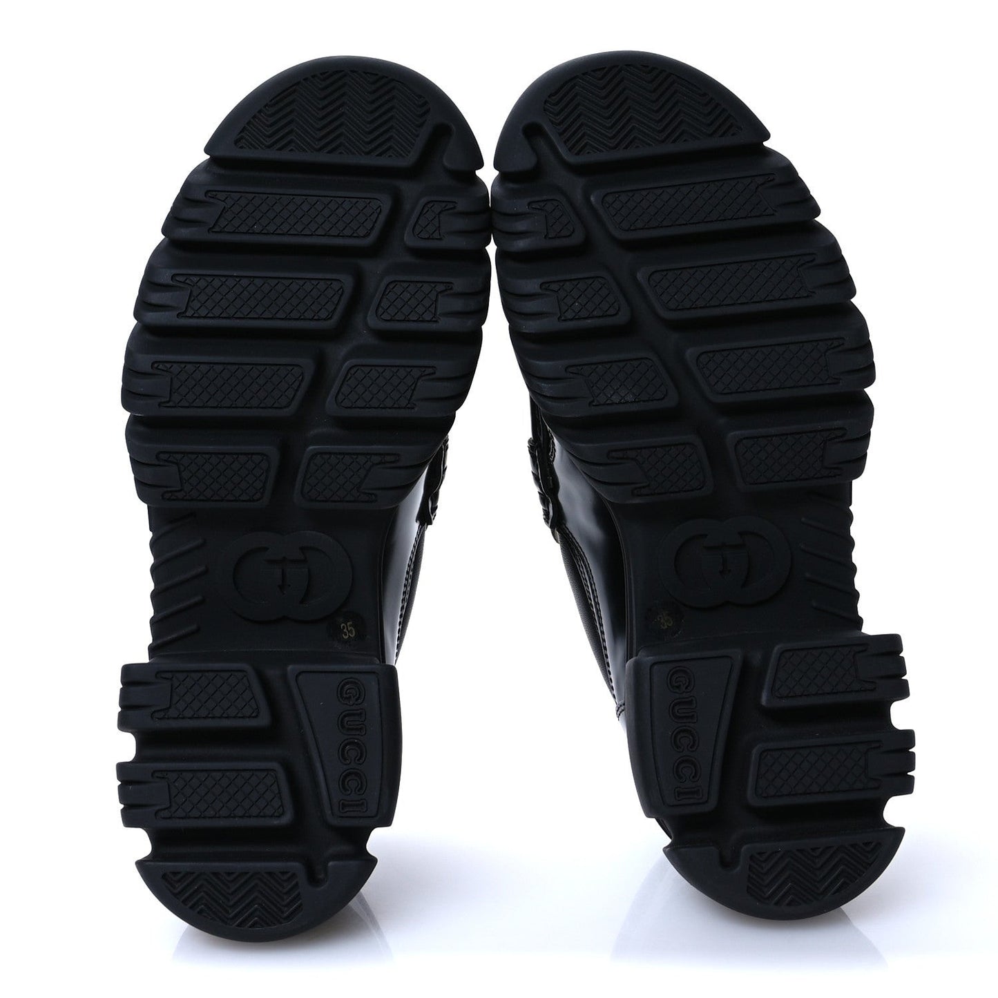 Magnum Calfskin Nappa Samoa Womens Horsebit Platform Chunky Lug Sole 40mm Loafers 35 Black