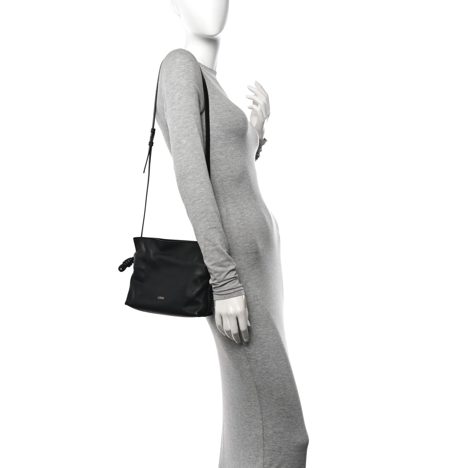 Loewe Calfskin Mini Flamenco Knot Clutch Black 2 of 9