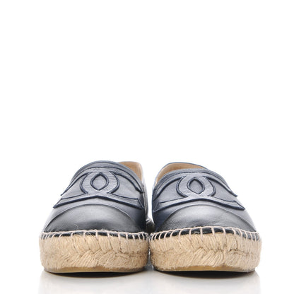 Chanel Lambskin CC Espadrilles 36 Dark Navy 2 of 11