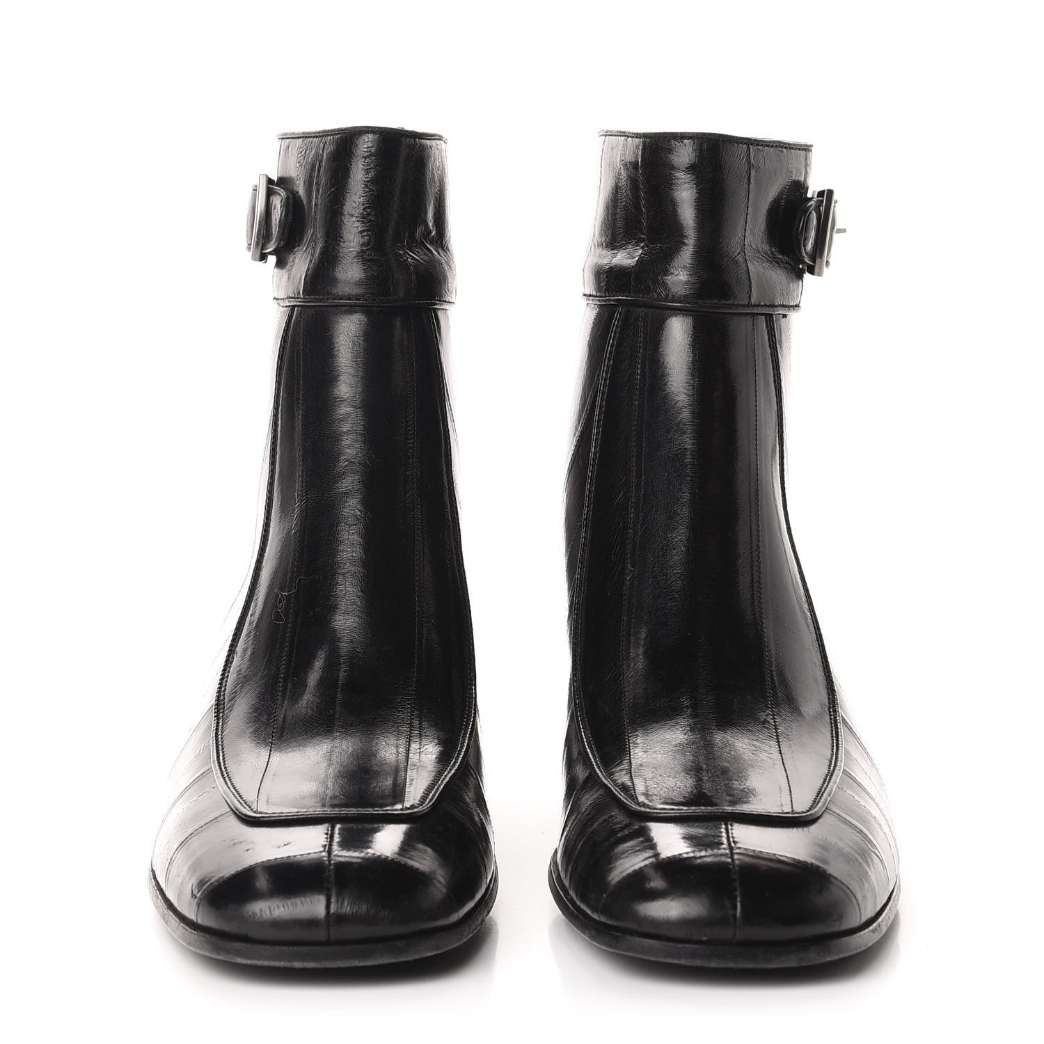 Saint Laurent Eel Mens Miles Ankle Boots 44 Black 2 of 8