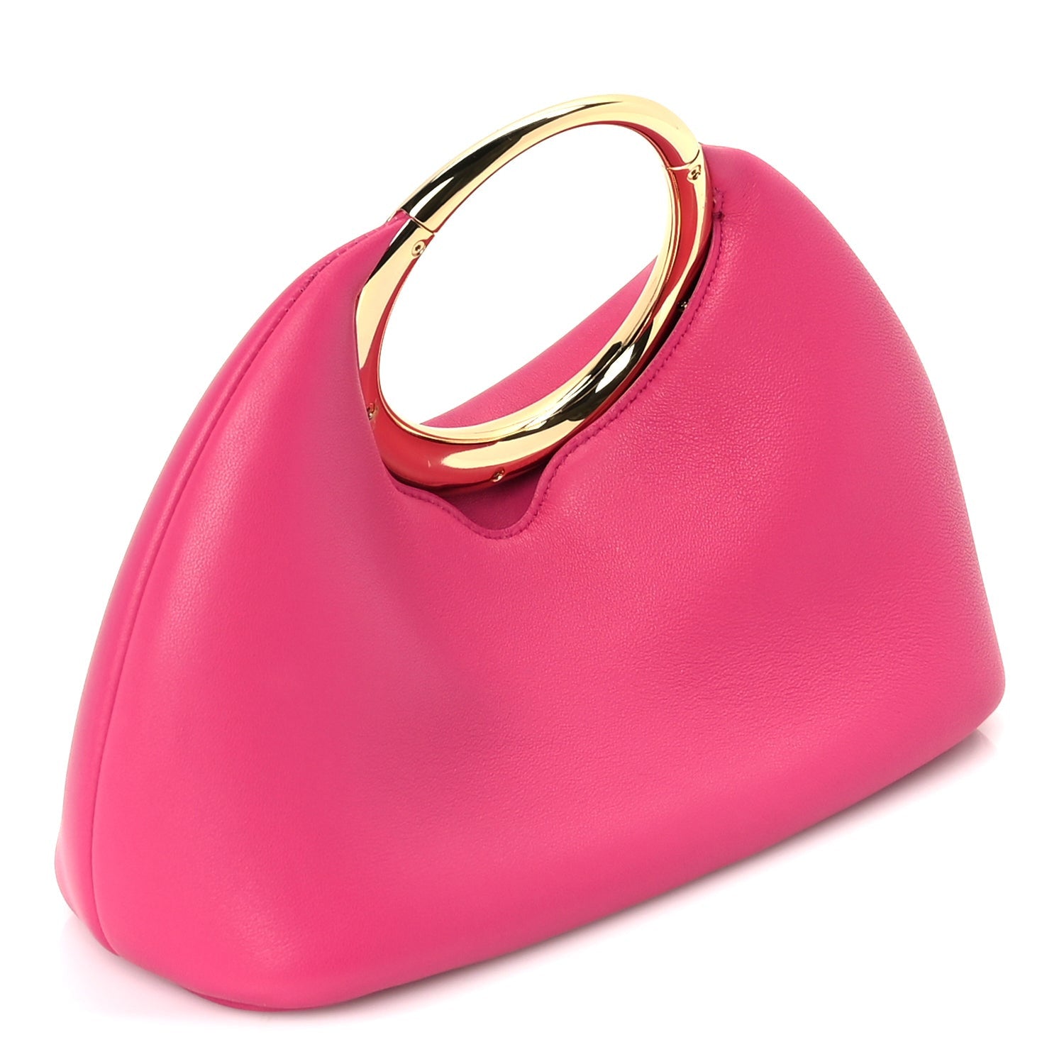 Jacquemus Calfskin Le Petit Calino Ring Top Handle Bag Dark Pink 2 of 8