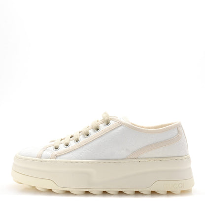 Gucci GG Monogram Womens 1977 Tennis Platform 52mm Sneakers 37 Great White Mystic White 1 of 7