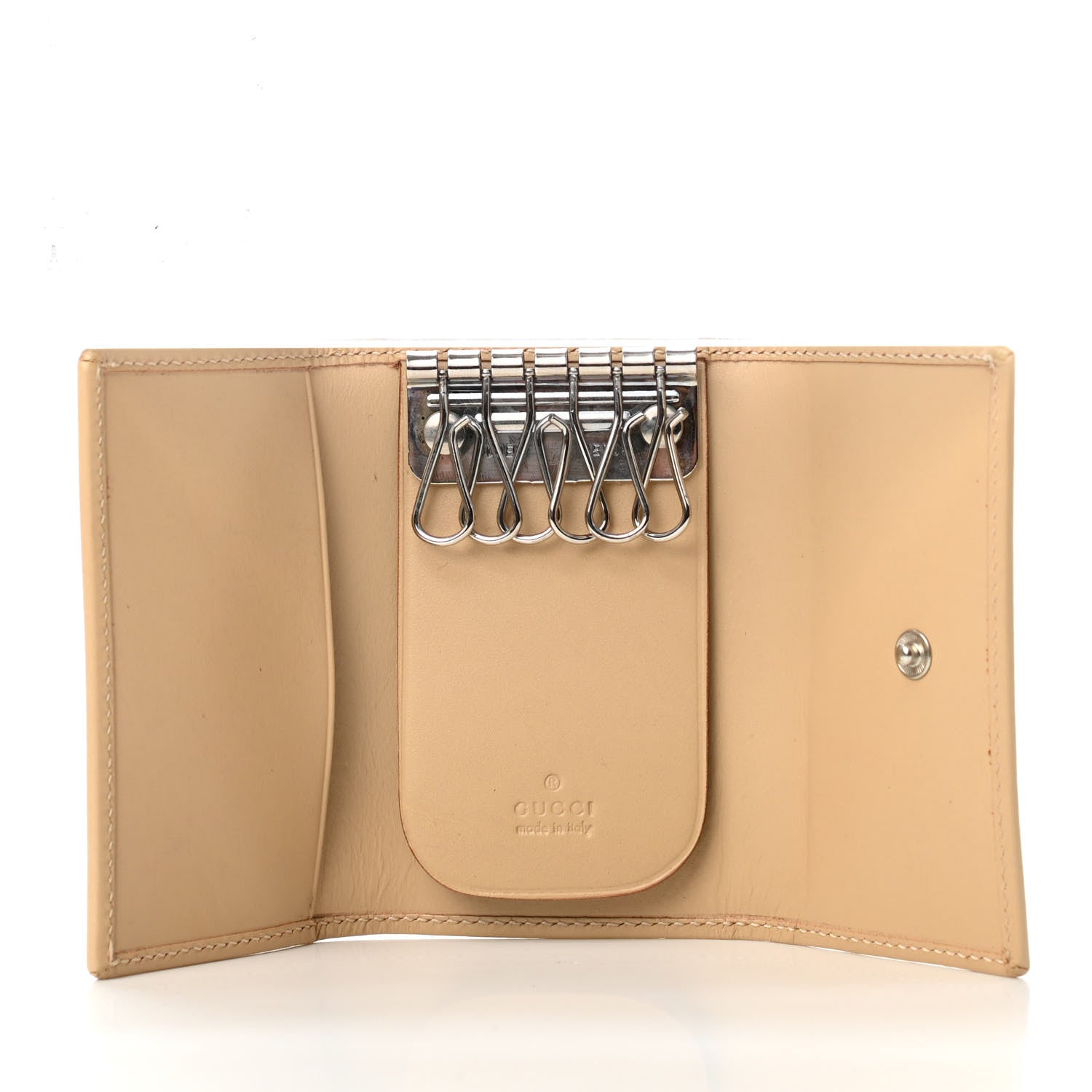 Gucci Calfskin Square G 6 Key Holder Case Beige 4 of 4