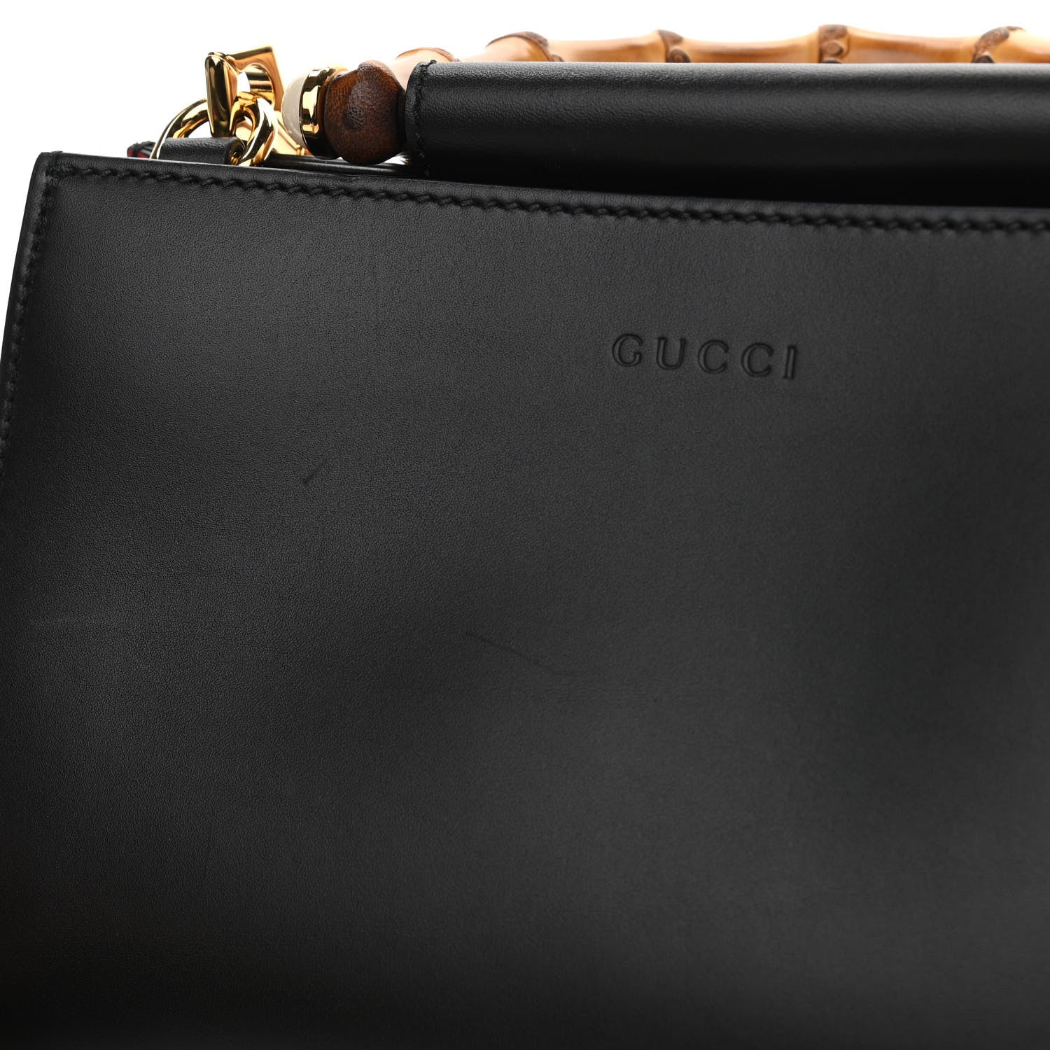 Gucci Nappa Bamboo Web Mini Nymphaea Top Handle Bag Black 15 of 15