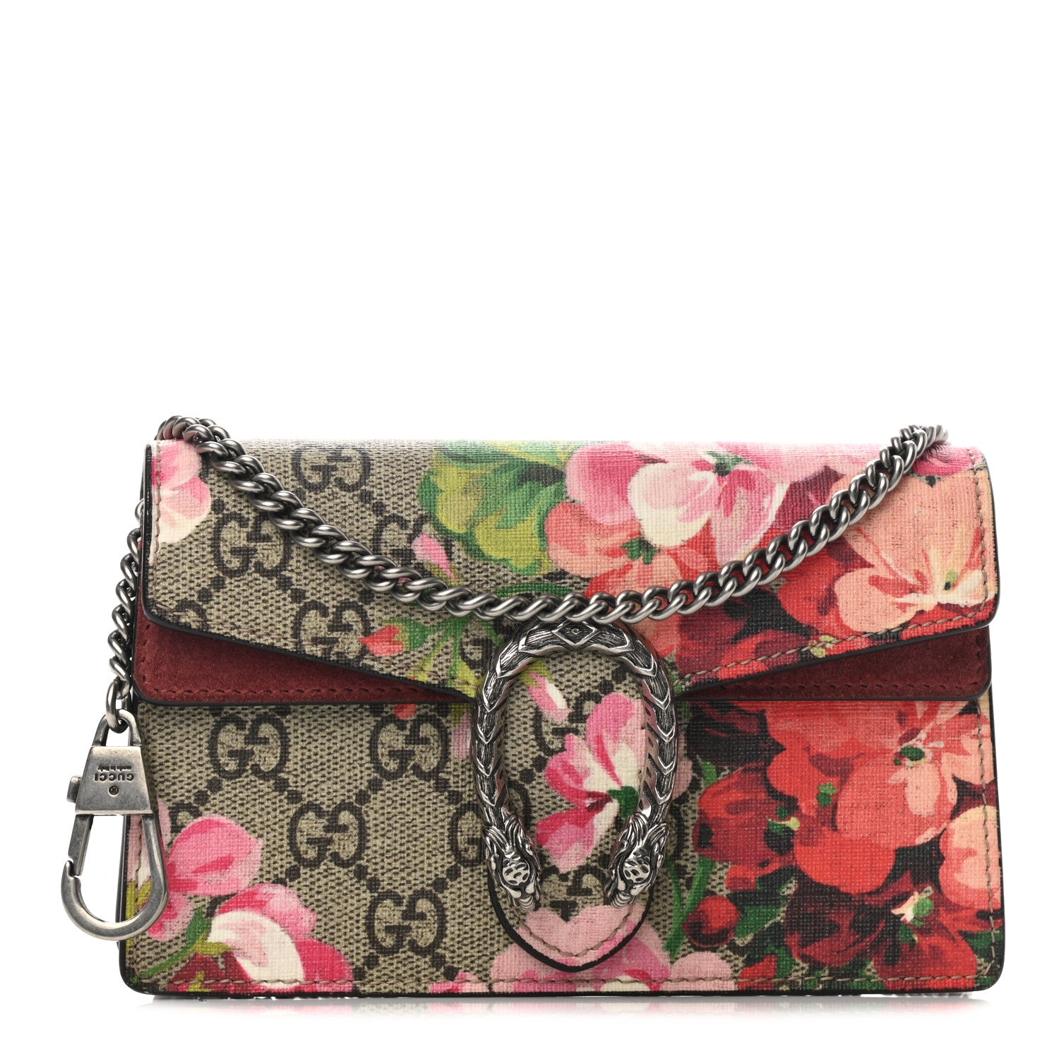 Gucci GG Supreme Monogram Blooms Super Mini Dionysus Shoulder Bag Beige Multicolor Dry Rose 1 of 9