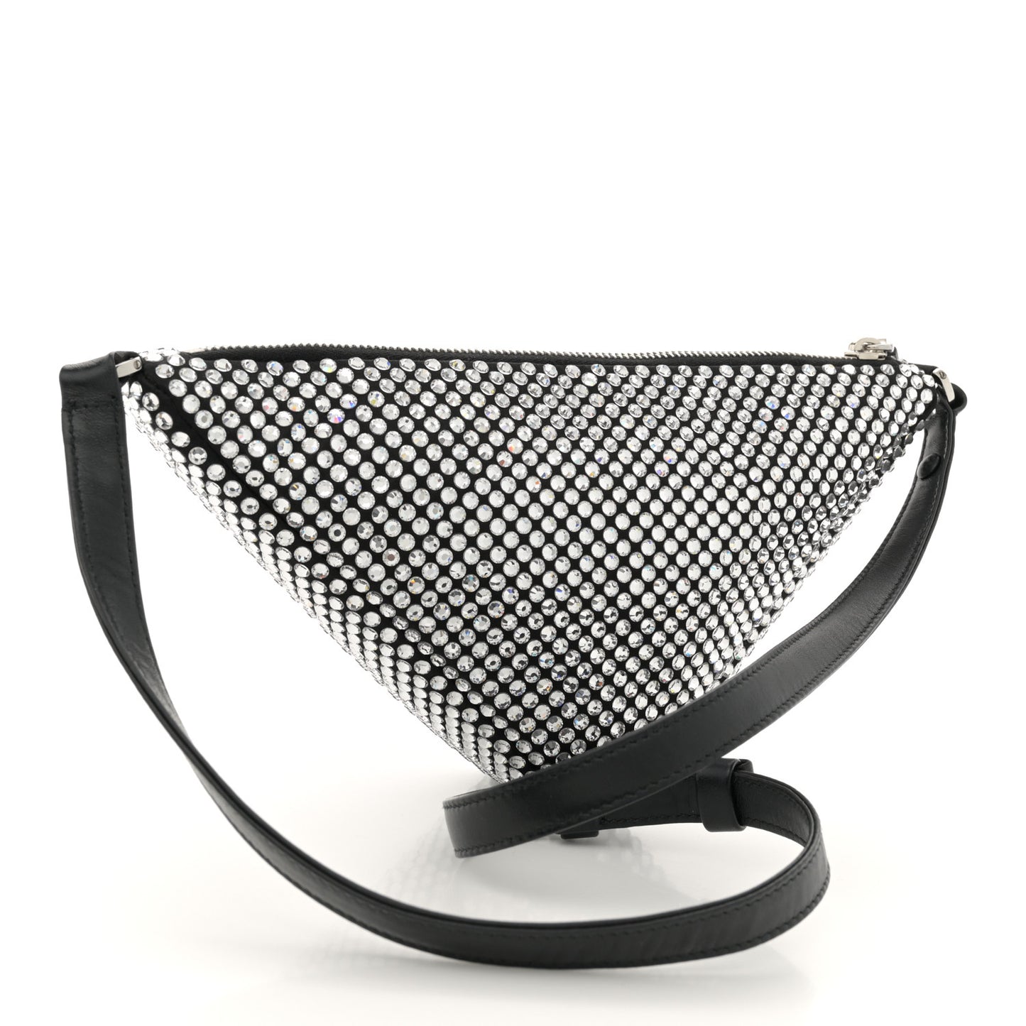 Satin Crystal Triangle Pouch Cristal