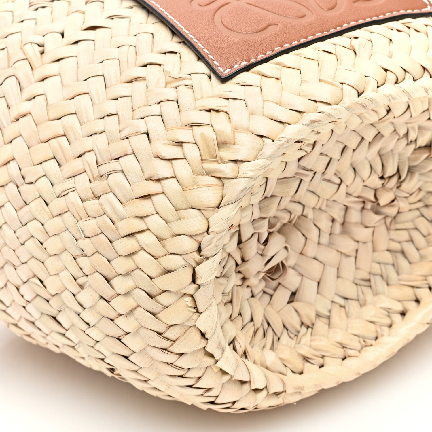 Loewe Raffia Drawstring Basket Tote Bag Natural Tan 8 of 9