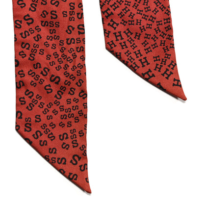 Hermes Silk Scattered Letters Twilly 2 of 4