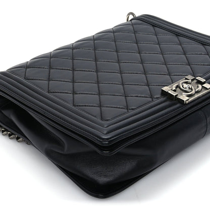 Chanel Lambskin Quilted Large Boy Flap Black 8 of 9